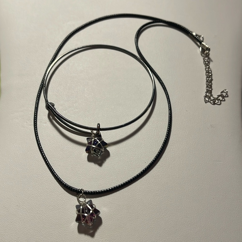 A necklace and bracelet
